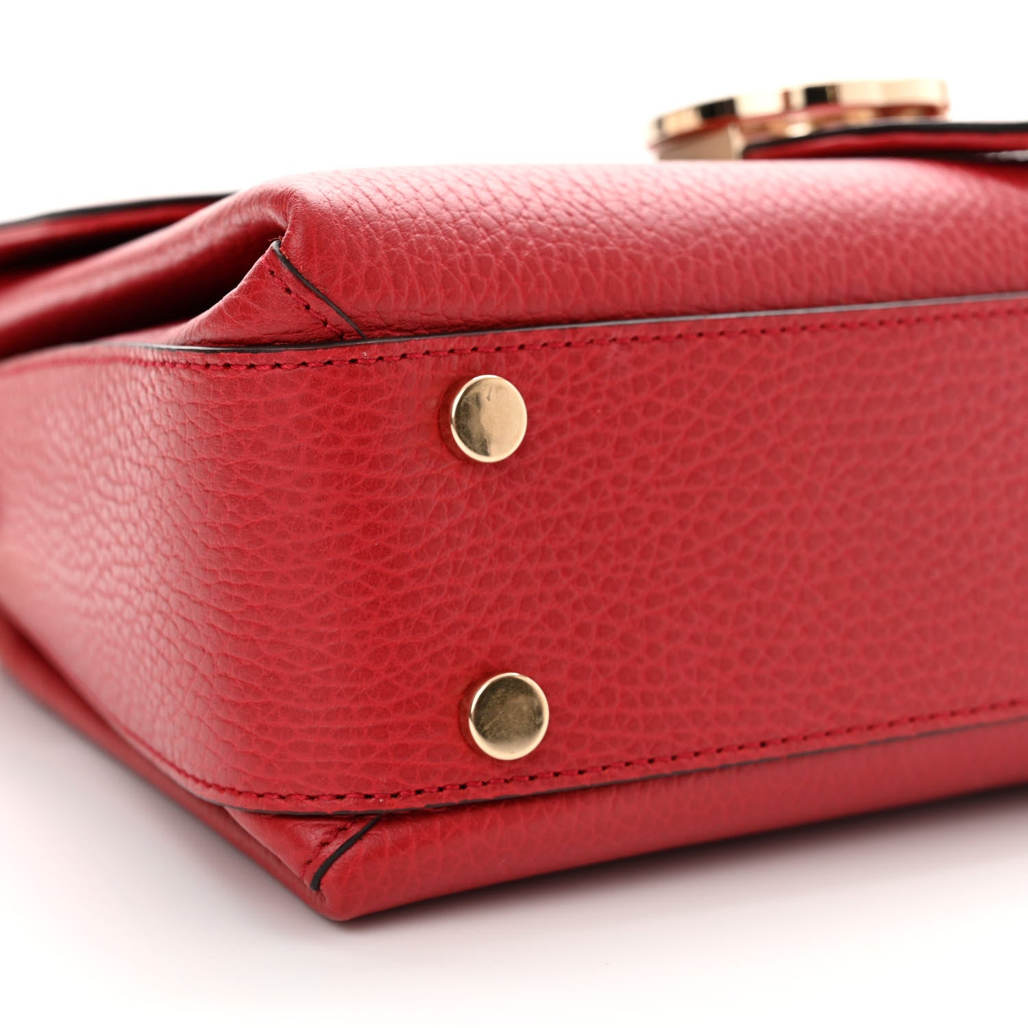Gucci Dollar Calfskin Interlocking G Top Handle Shoulder Bag Red 9 of 11