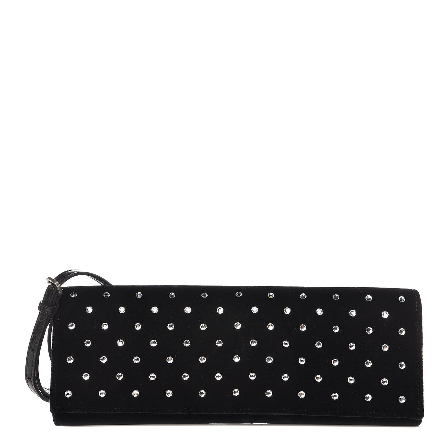 Velvet Crystal Fetiche Clutch Nero Black