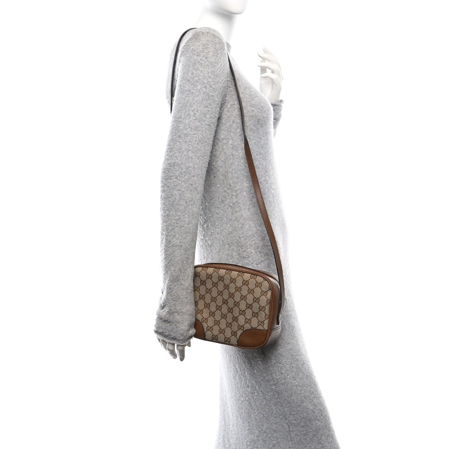 Gucci Monogram Mini Bree Messenger Bag Beige Tabacco 2 of 11