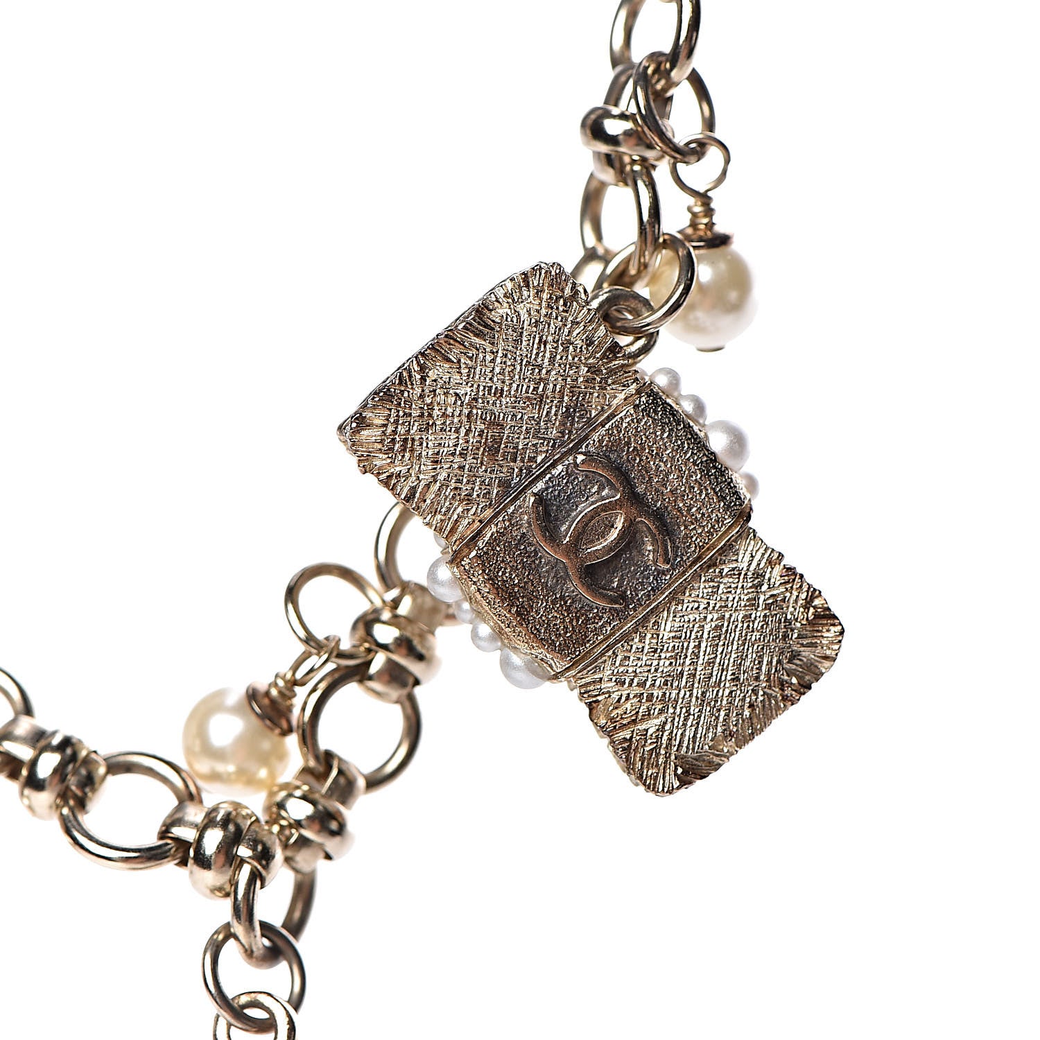 Chanel Pearl Charm CC Short Necklace Gold 6 of 7