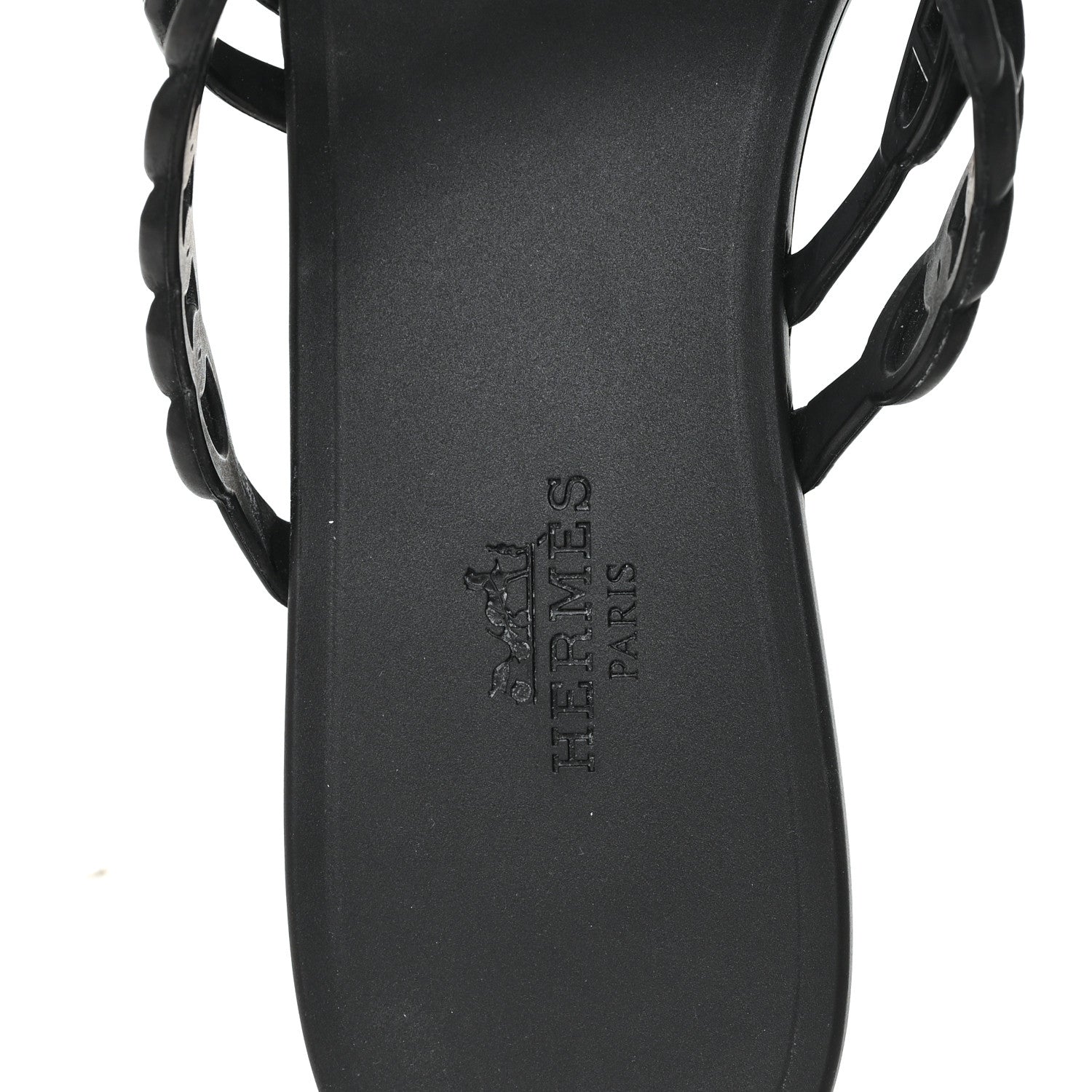 Hermes Rubber Chaine d'Ancre Nude Sandals 39 Black 8 of 9