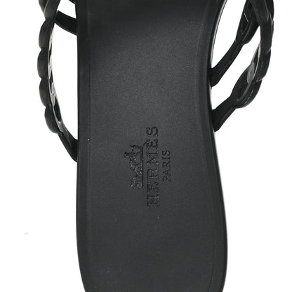 Hermes Rubber Chaine d'Ancre Nude Sandals 39 Black 8 of 9