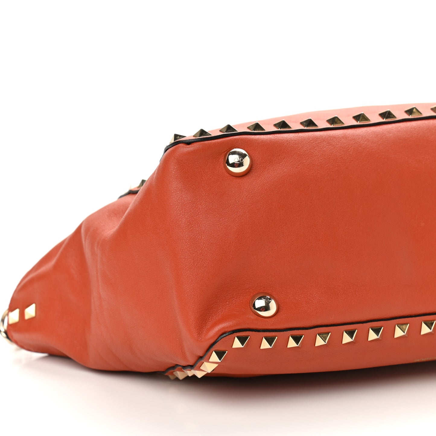 Vitello Small Rockstud Tote English Red
