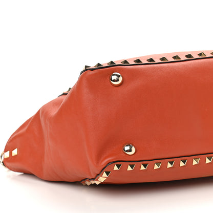 Valentino Garavani Vitello Small Rockstud Tote English Red 7 of 9