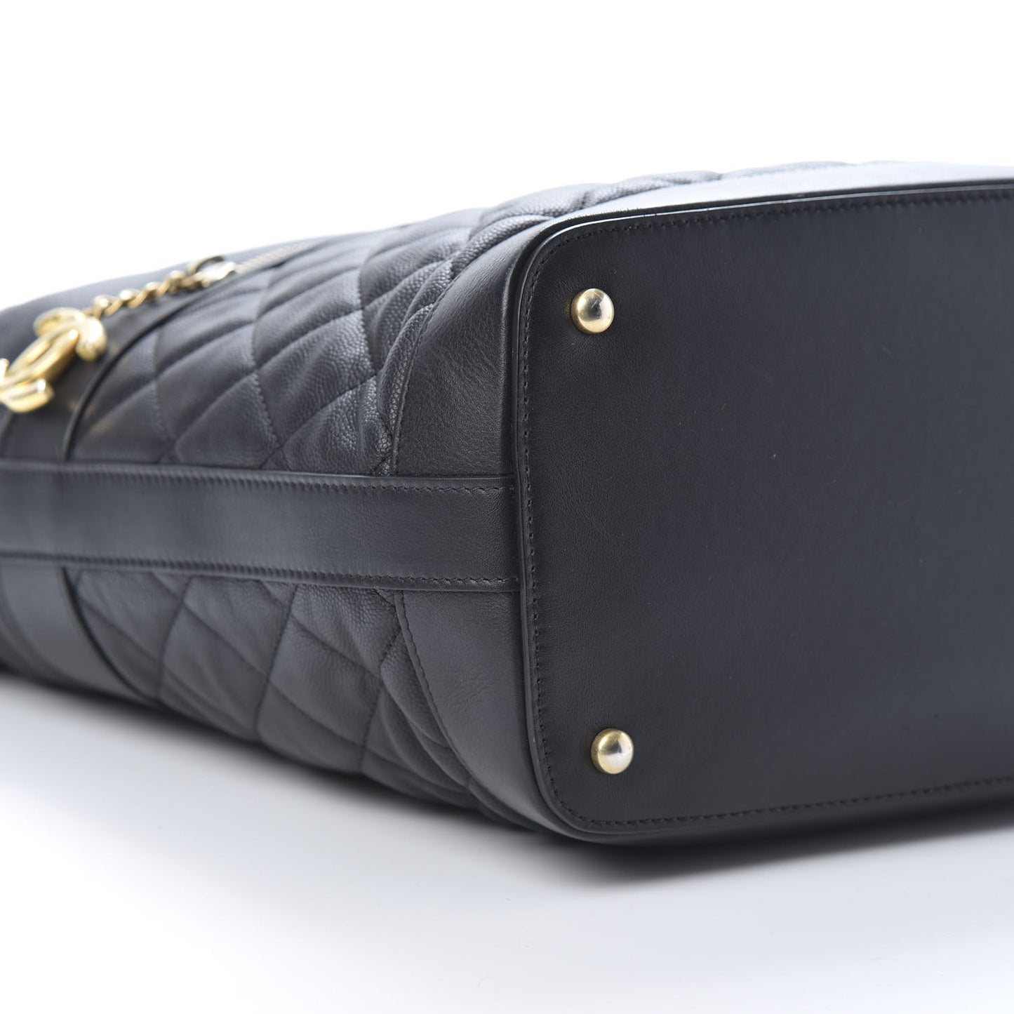 Grained Calfskin Quilted Casual Style Hobo Black