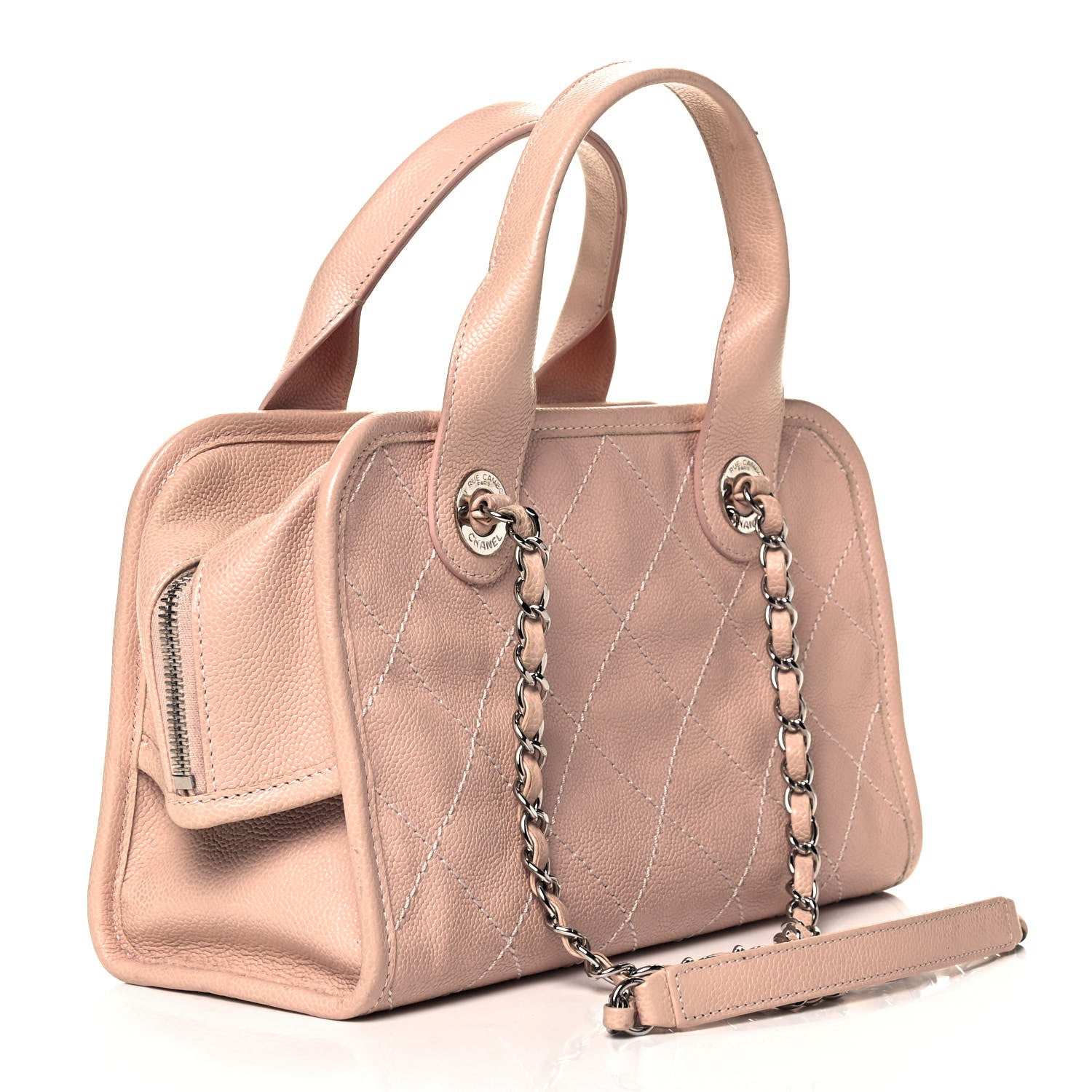Chanel Caviar Quilted Small Deauville Bowling Bag Light Pink 2 of 10