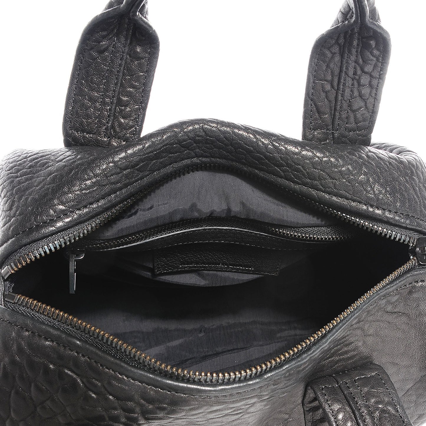 Pebbled Lambskin Rocco Black Matte Black Hardware