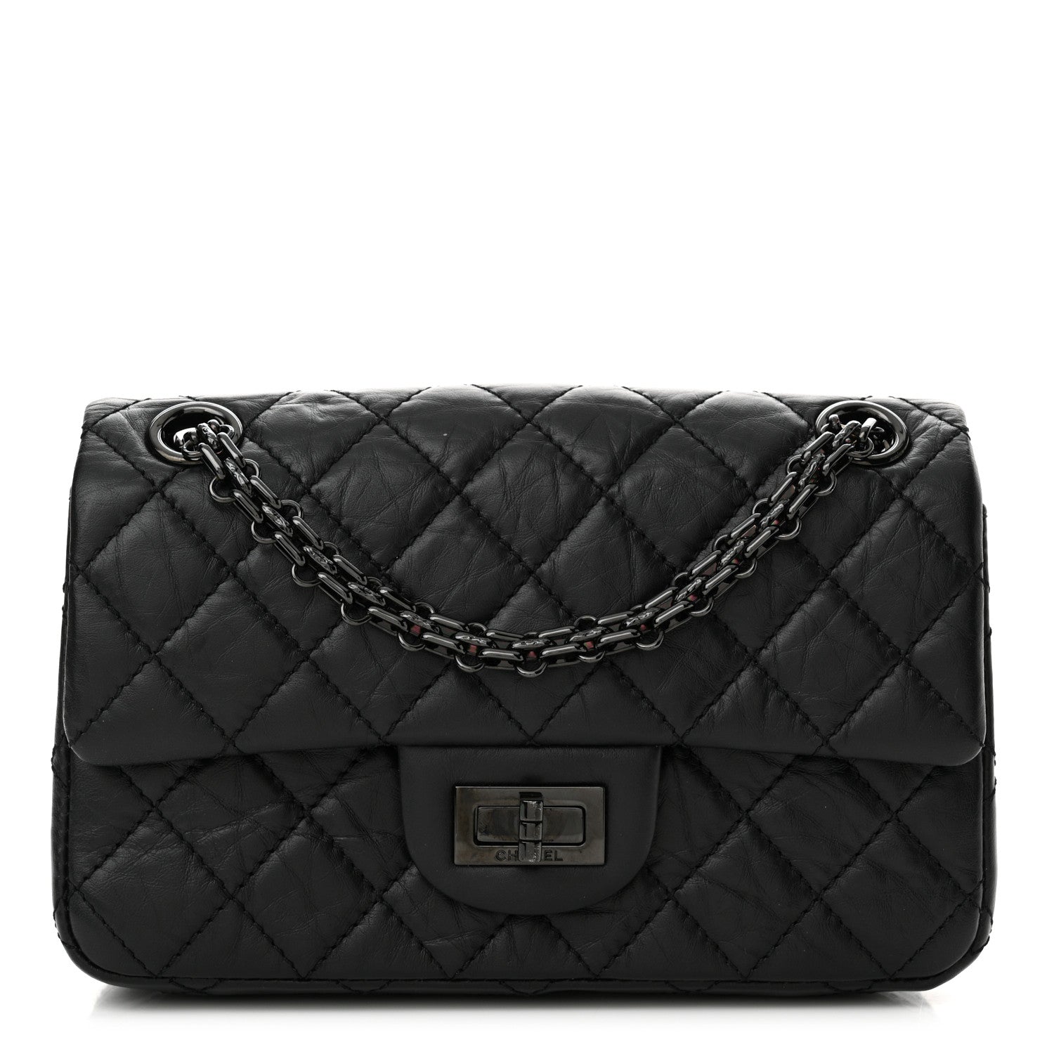 Chanel Aged Calfskin Quilted 2.55 Reissue Mini Flap So Black 1 of 12