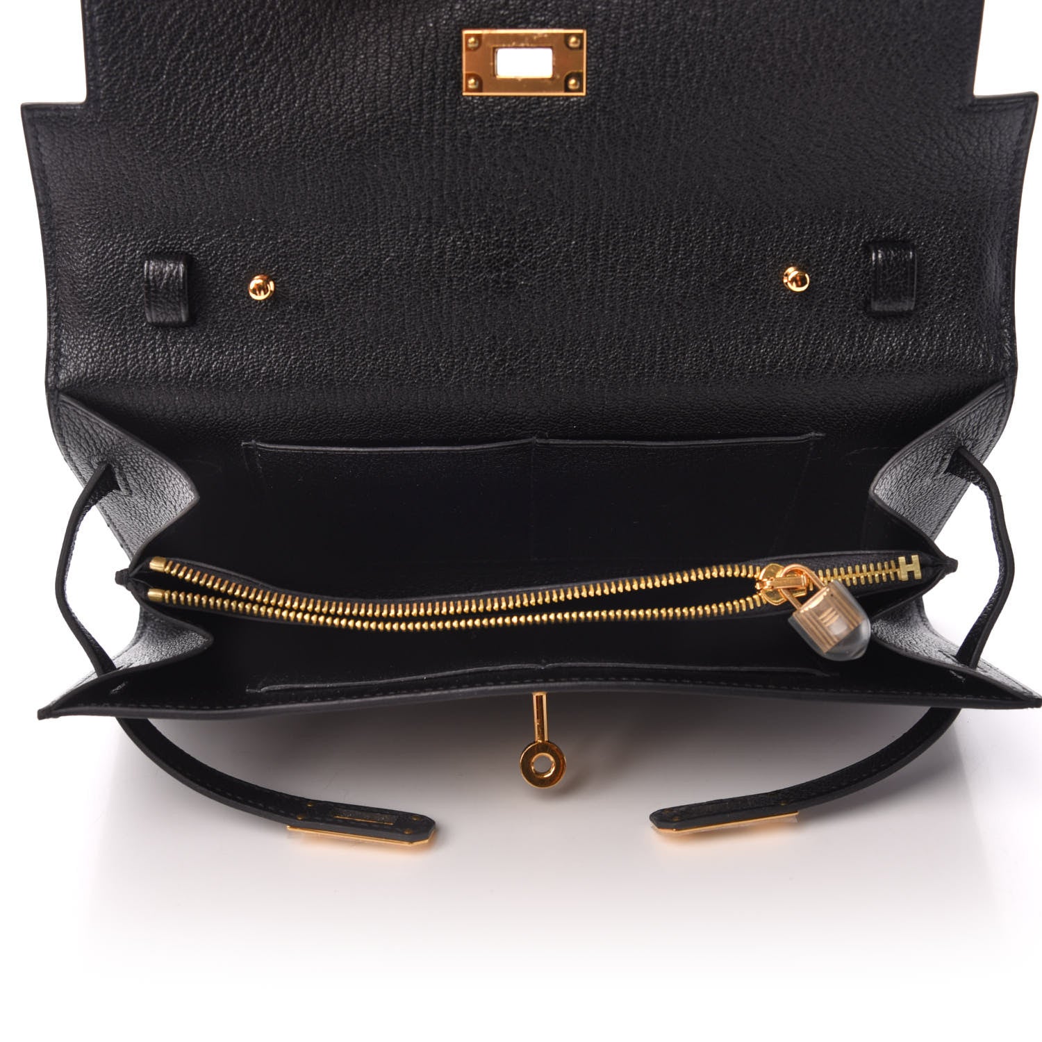 Hermes Chevre Mysore Kelly Wallet To Go Black 6 of 8