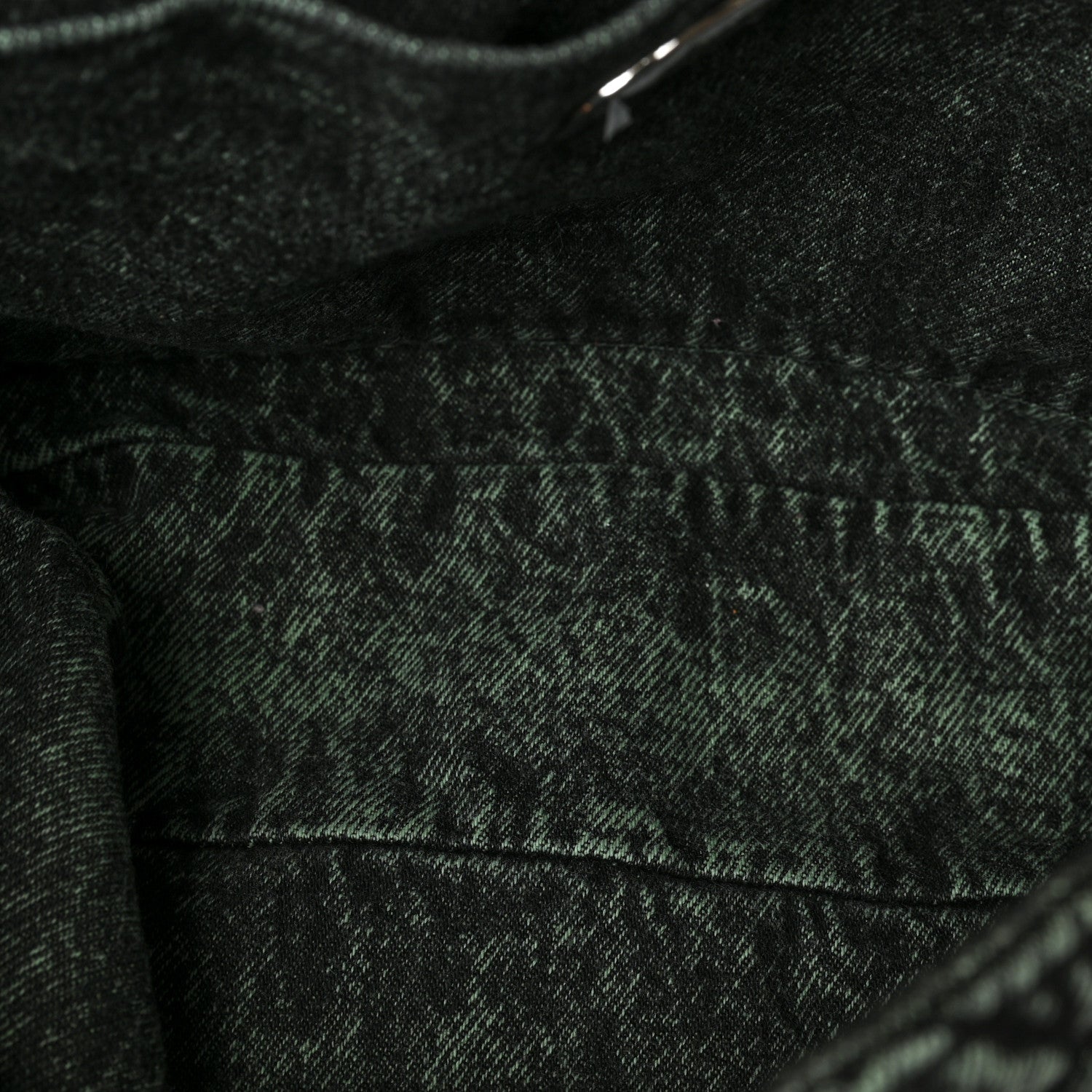 Chanel Denim Quilted Denimpression Flap Green Black 5 of 9