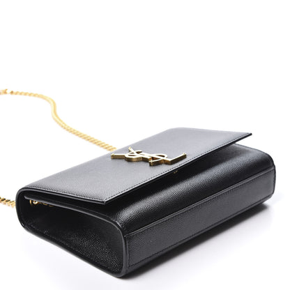 Saint Laurent Grain De Poudre Small Monogram Kate Satchel Black 3 of 9