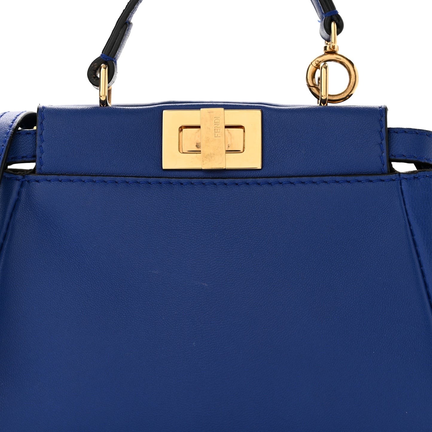 Shiny Nappa Micro Peekaboo Iconic Satchel Bluette