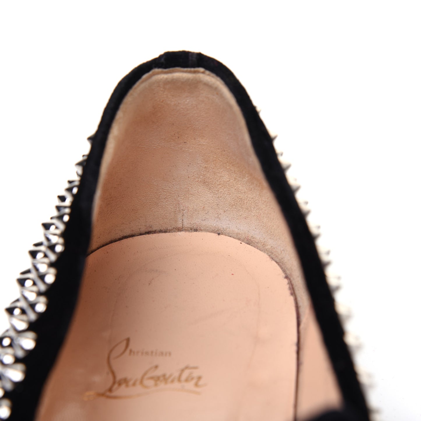 Velvet Mens Rollerboy Spikes Flat Loafers 43.5 Black