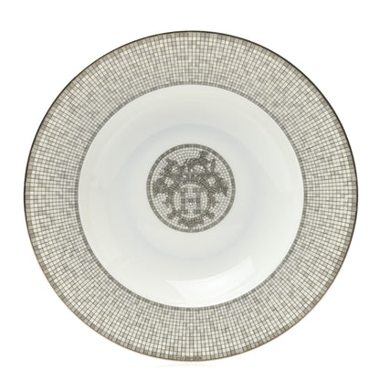 Hermes Porcelain Mosaique Au 24 Soup Bowl Platine 1 of 6