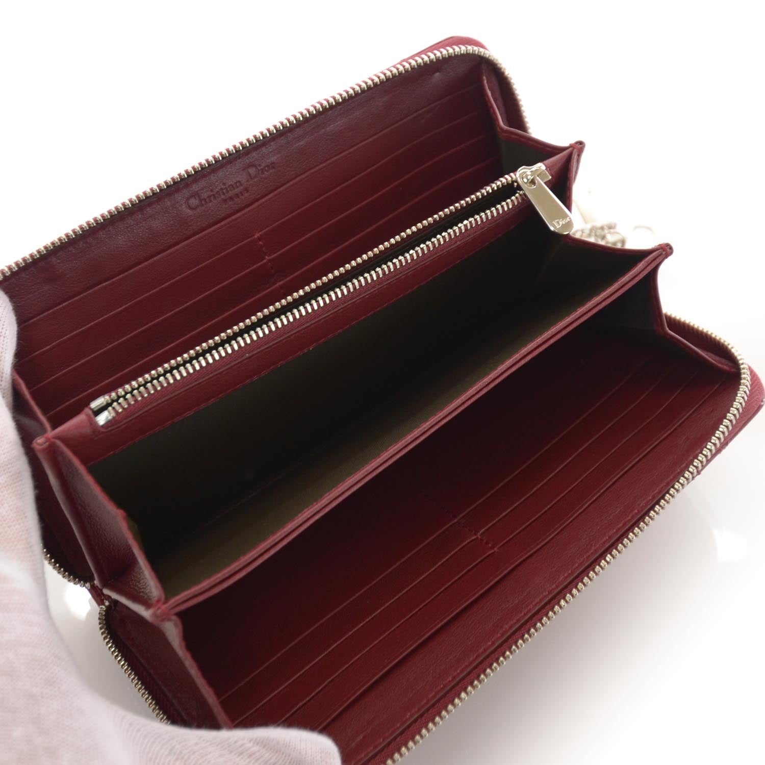Christian Dior Patent Cannage Lady Dior Continental Wallet Red 5 of 7