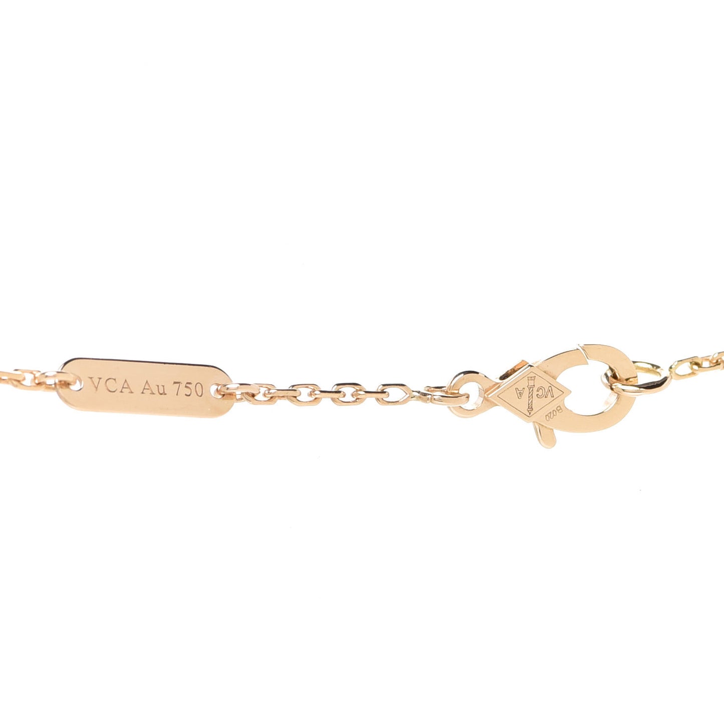 18K Yellow Gold Mother of Pearl Vintage Alhambra Pendant Necklace