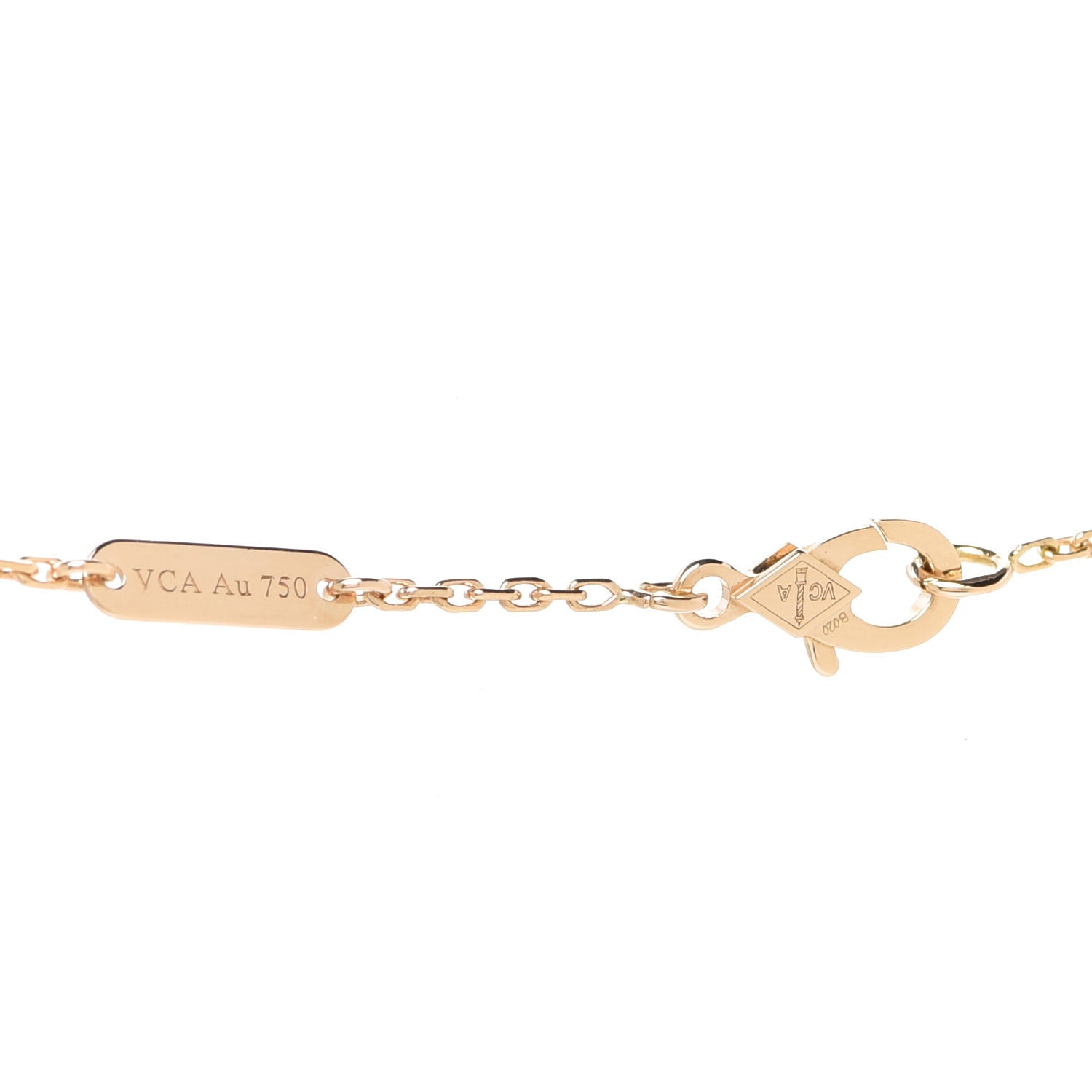 Van Cleef & Arpels 18K Yellow Gold Mother of Pearl Vintage Alhambra Pendant Necklace 4 of 6