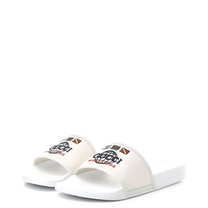 Gucci Canvas Worldwide Mens Pursuit Slide Sandals 10 White 3 of 8