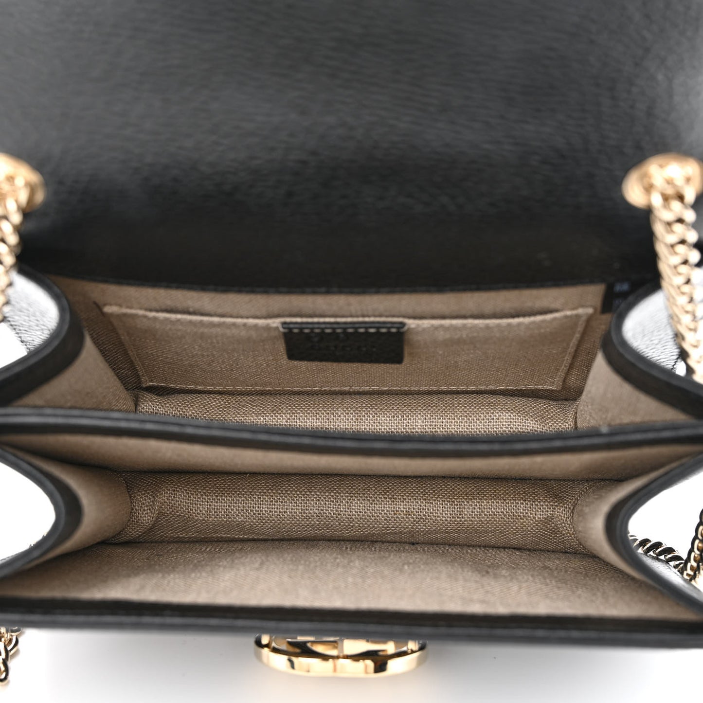 Dollar Calfskin Small Interlocking G Shoulder Bag Black