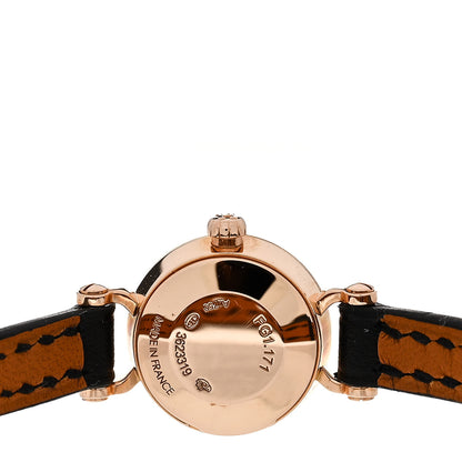Hermes 18K Yellow Gold Barenia Diamond 16mm Faubourg Quartz Watch Noir Noir 4 of 5