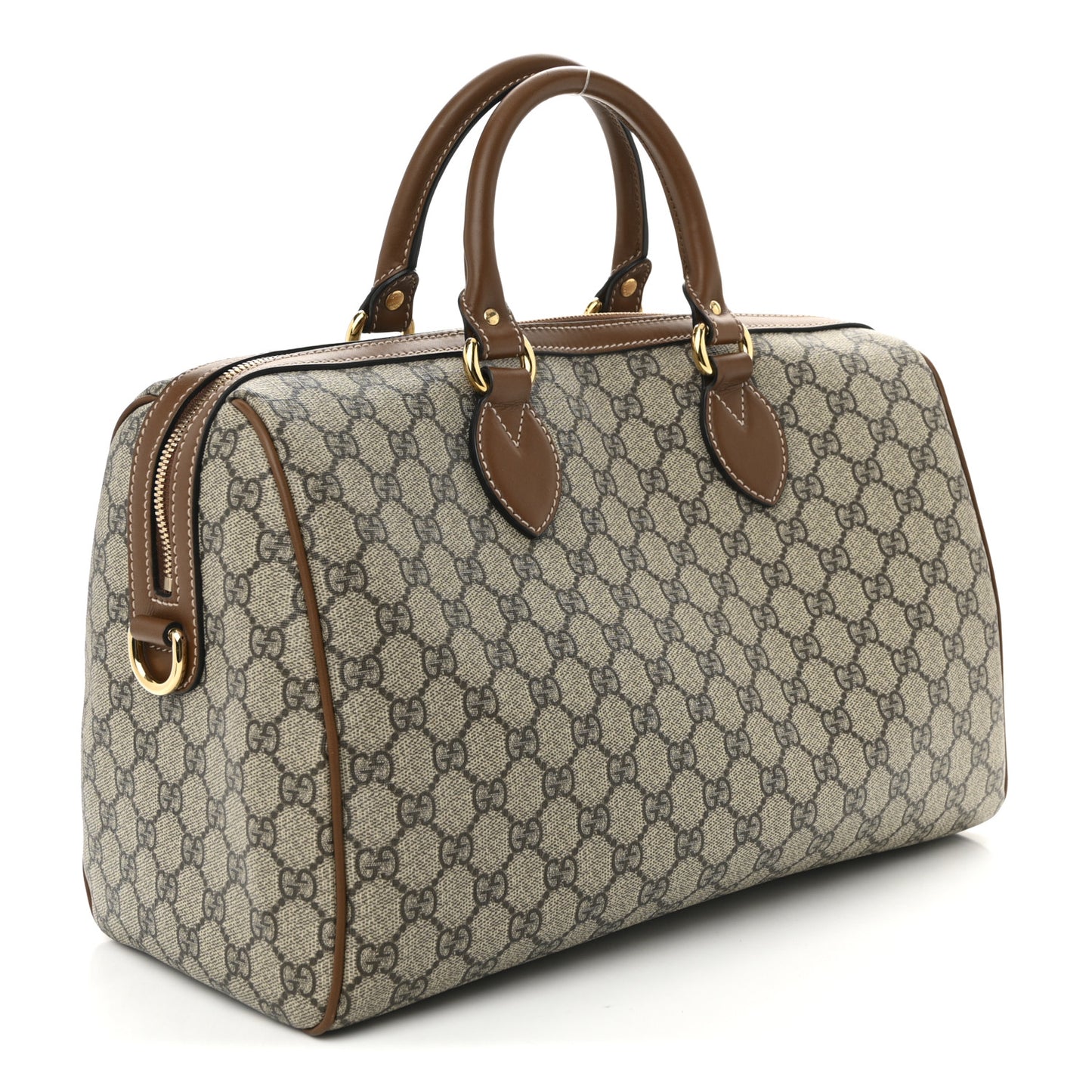 GG Supreme Monogram Bee Embroidered Medium Boston Beige Tuscany