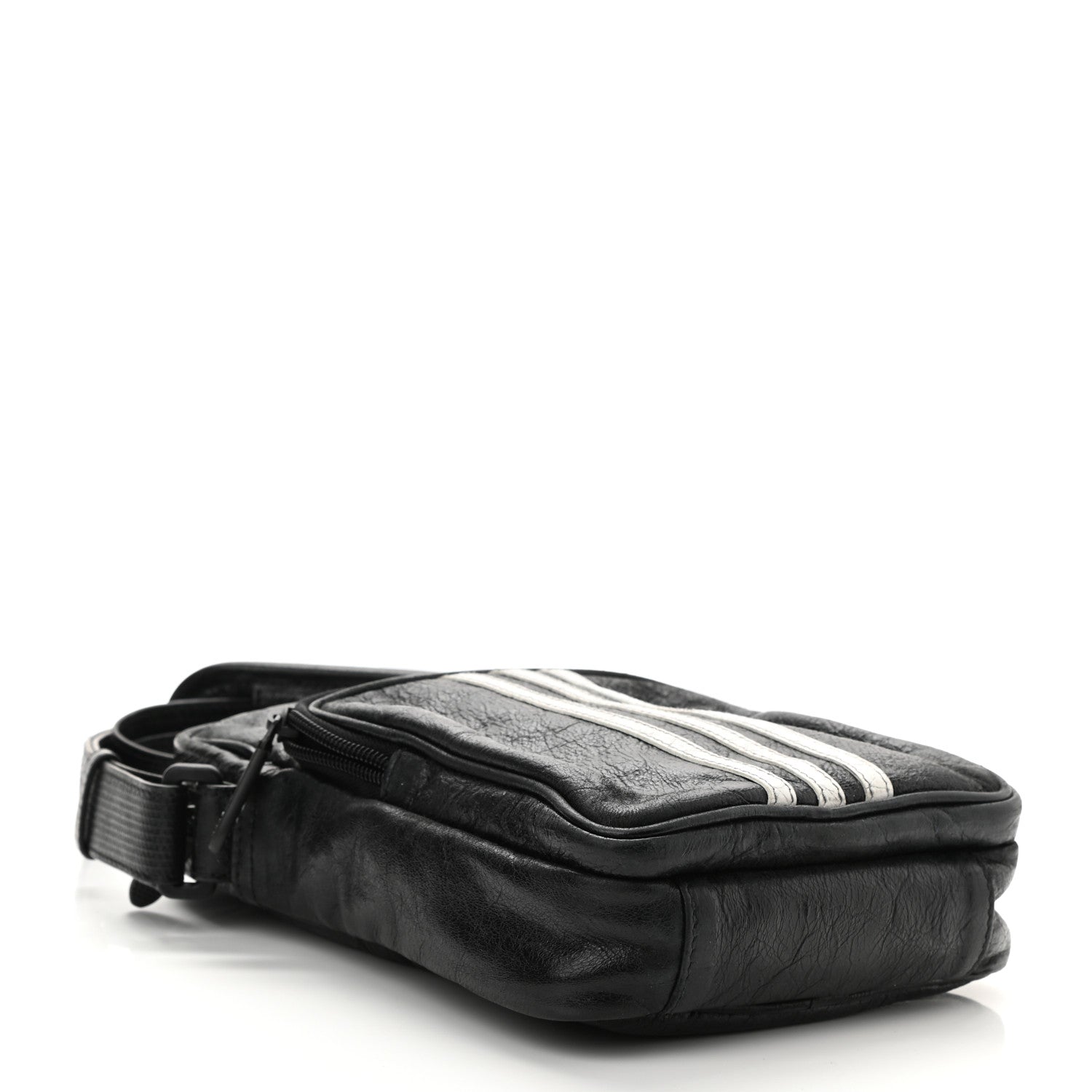 Balenciaga X ADIDAS Agneau Arena Trefoil Logo Messenger Bag Black White 4 of 8