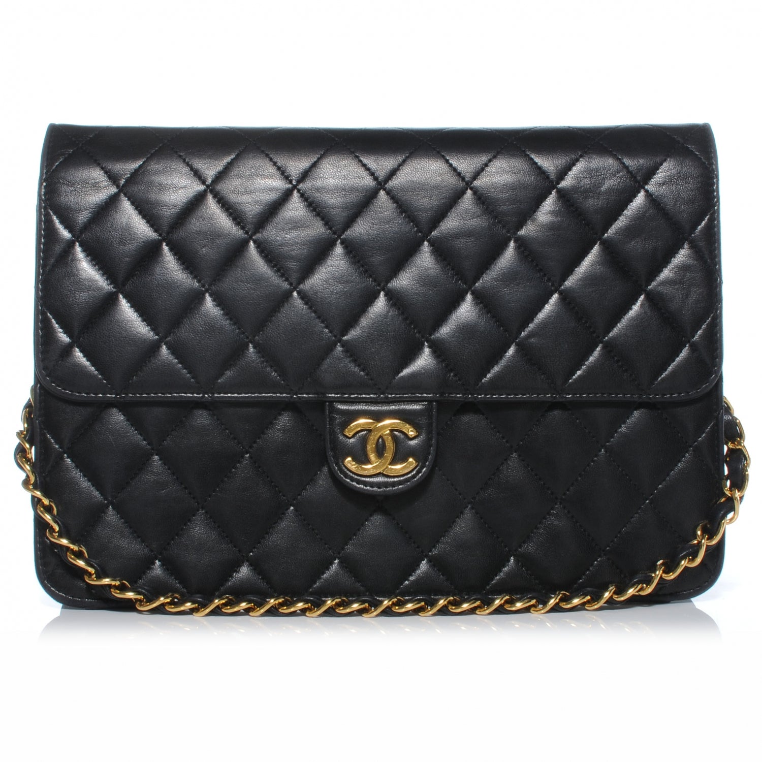 Chanel Lambskin Single Flap Black 1 of 8