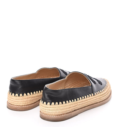 Chanel Lambskin Grosgrain CC Espadrilles 36 Black 4 of 8