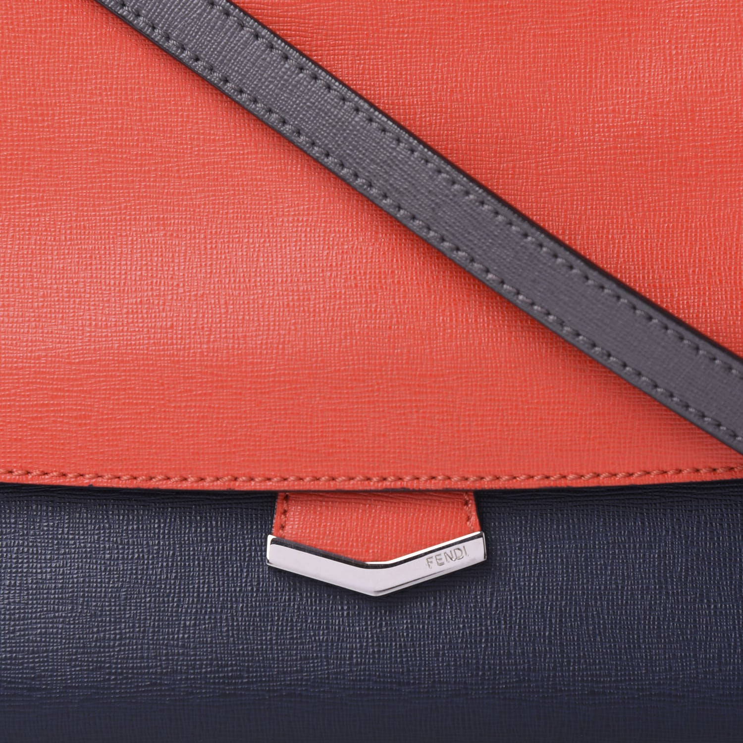 Fendi Vitello Elite Flamingo Colorblock Demi Jour Shoulder Bag Papavero Multicolor Asfalto 14 of 14