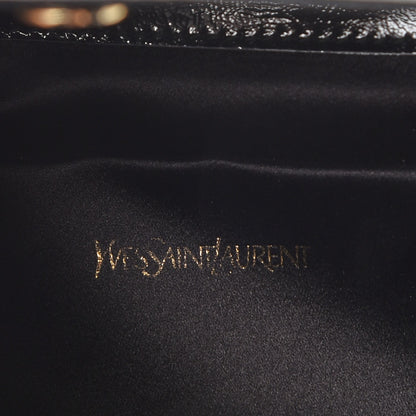Saint Laurent Textured Patent Monogram Large Belle De Jour Clutch Black 6 of 8