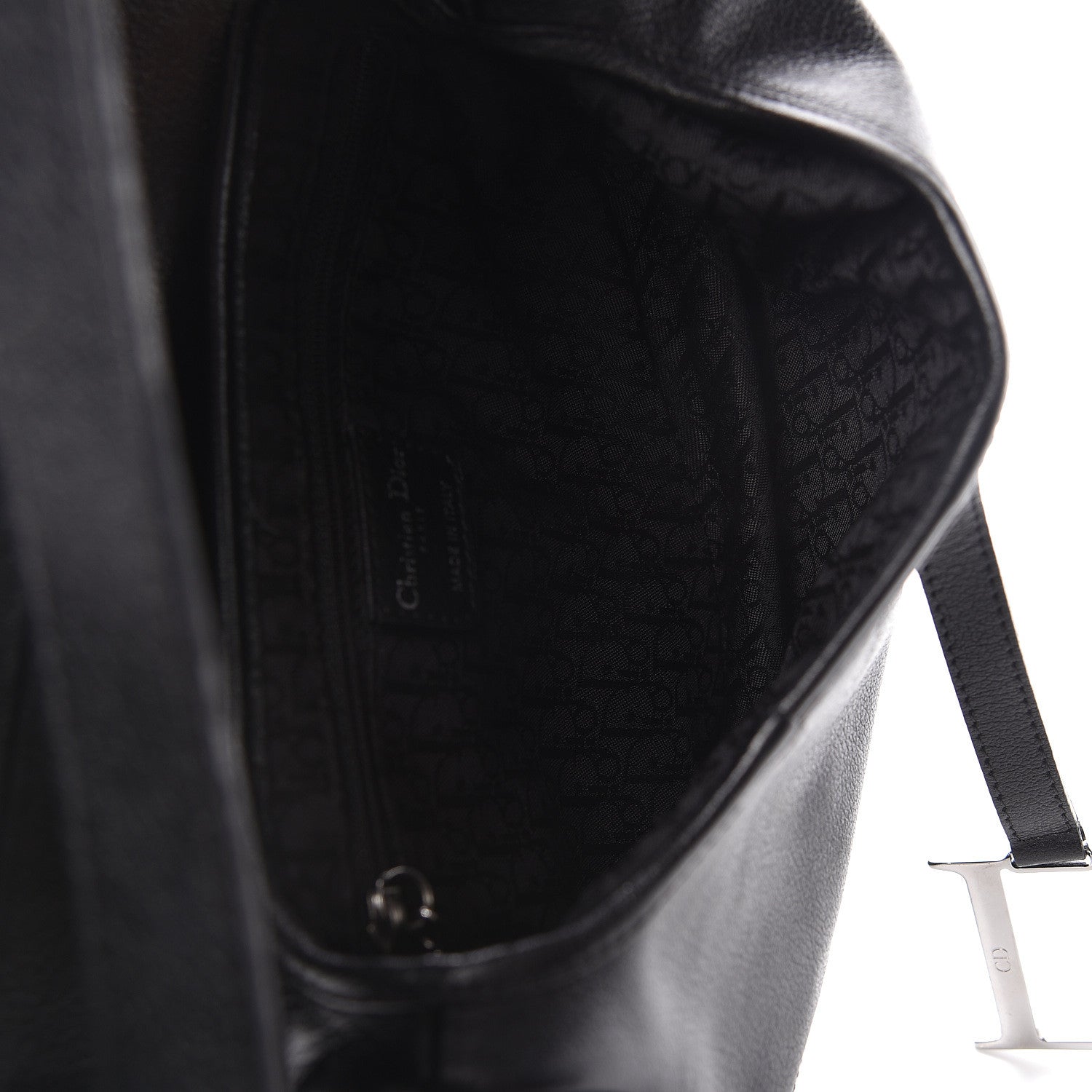 Christian Dior Calfskin Saddle Bag Black 7 of 12