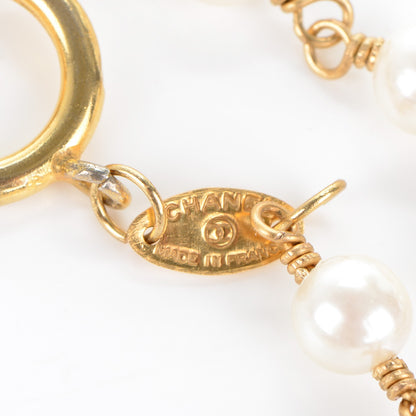 Chanel Pearl Long Necklace Gold 5 of 5