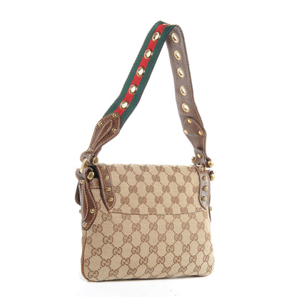 Gucci Monogram Studded Pelham Flap Bag Brown 3 of 7