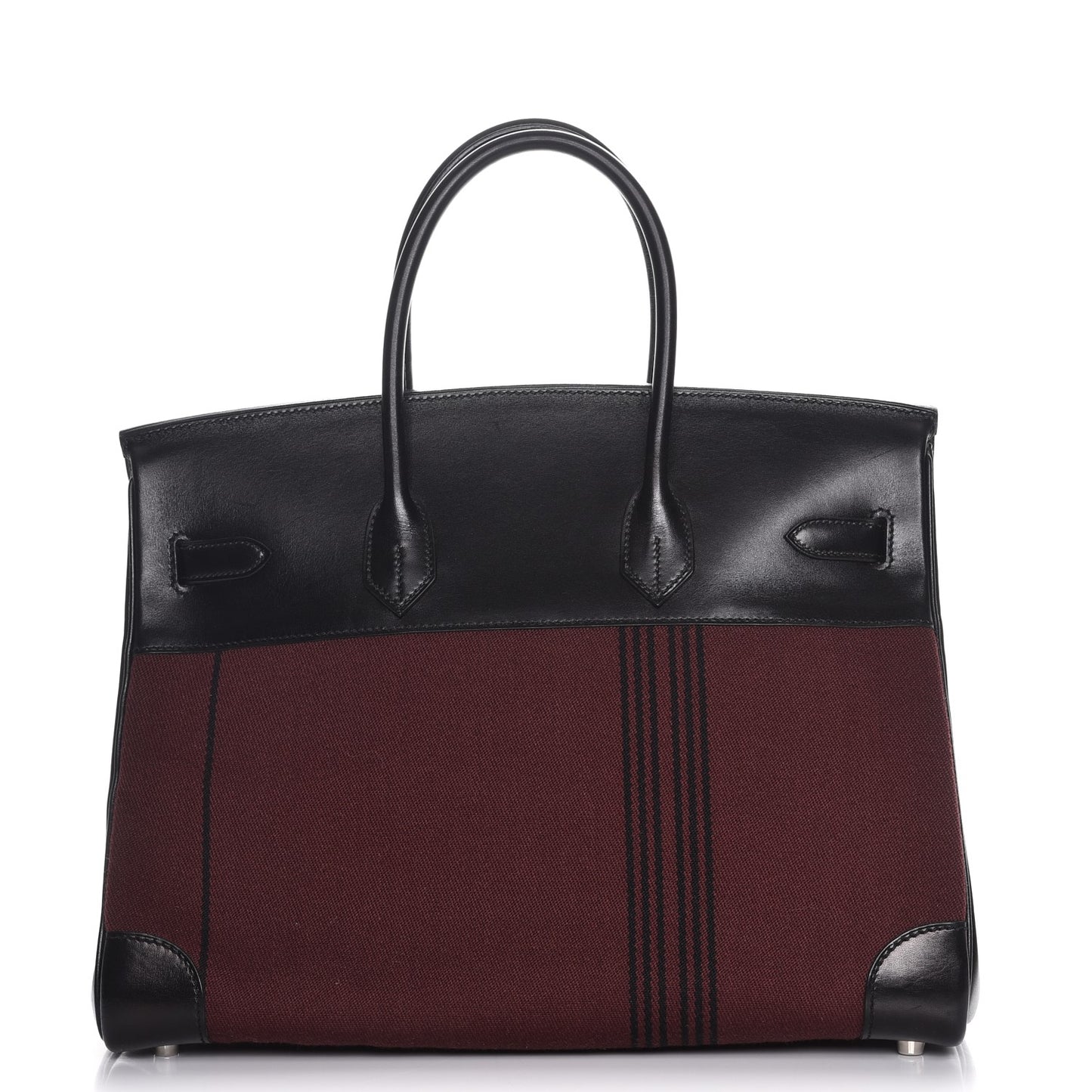 Toile Box Potamus Birkin 35 Black Rouge H