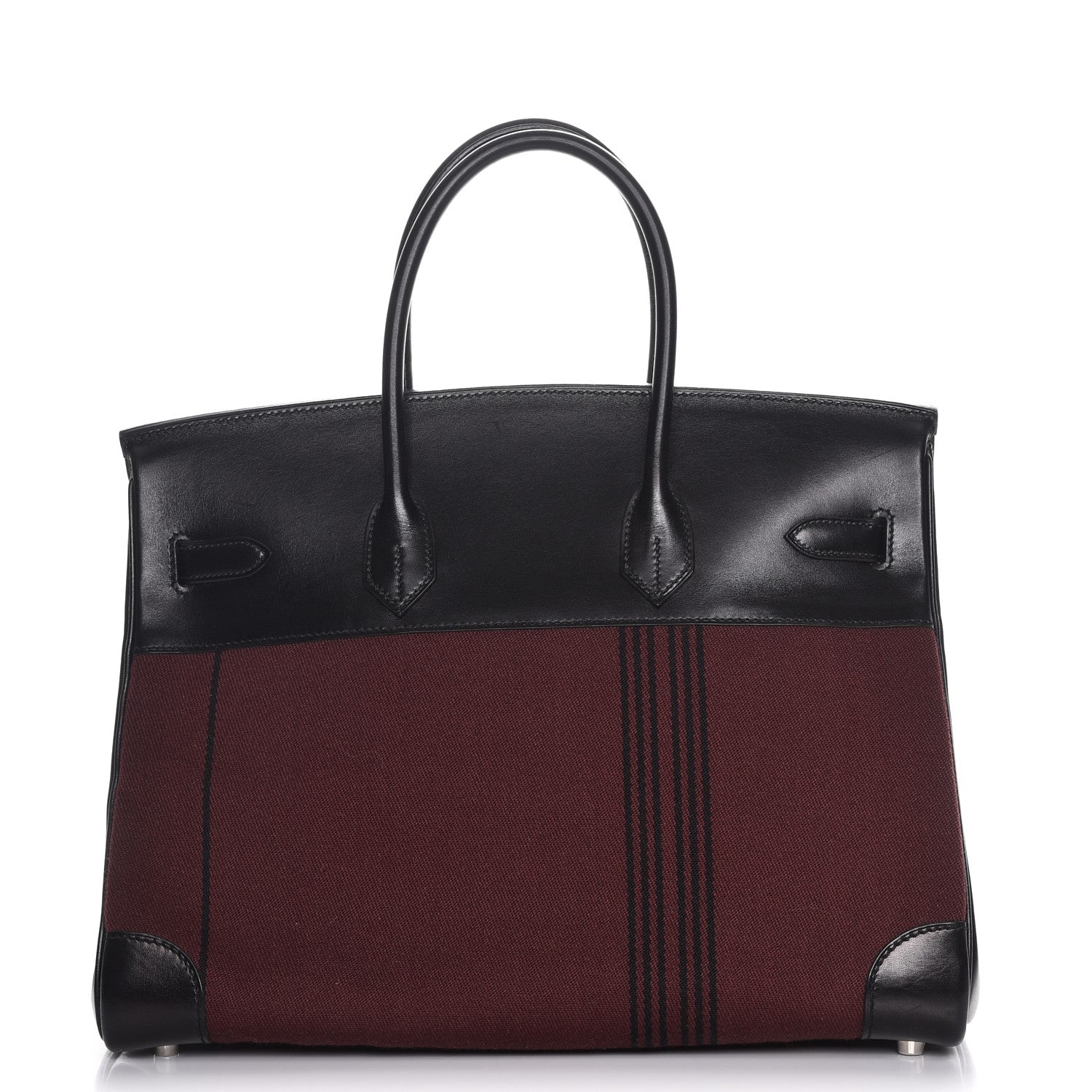 Hermes Toile Box Potamus Birkin 35 Black Rouge H 5 of 24