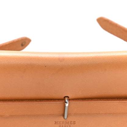 Hermes Toile Vache Calfskin Herbag Clutch Natural Black 19 of 25
