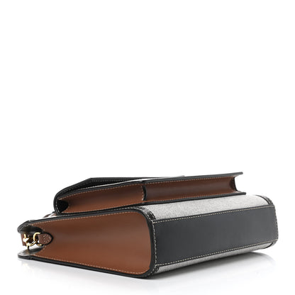 Burberry Smooth Calfskin Canvas Two Tone Mini Pocket Bag Black Tan 4 of 11