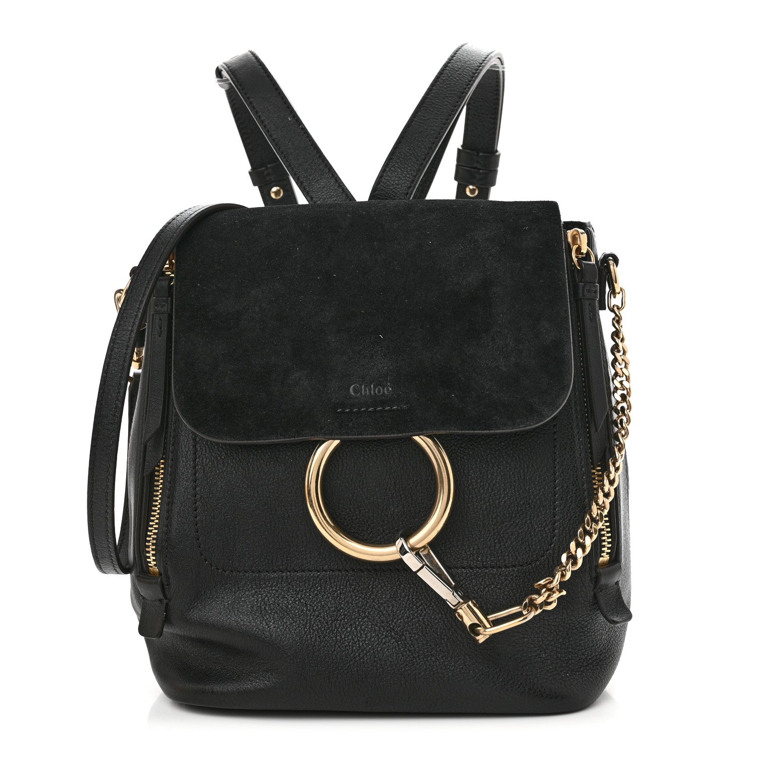 Chloe Suede Calfskin Small Faye Backpack Black 1 of 17