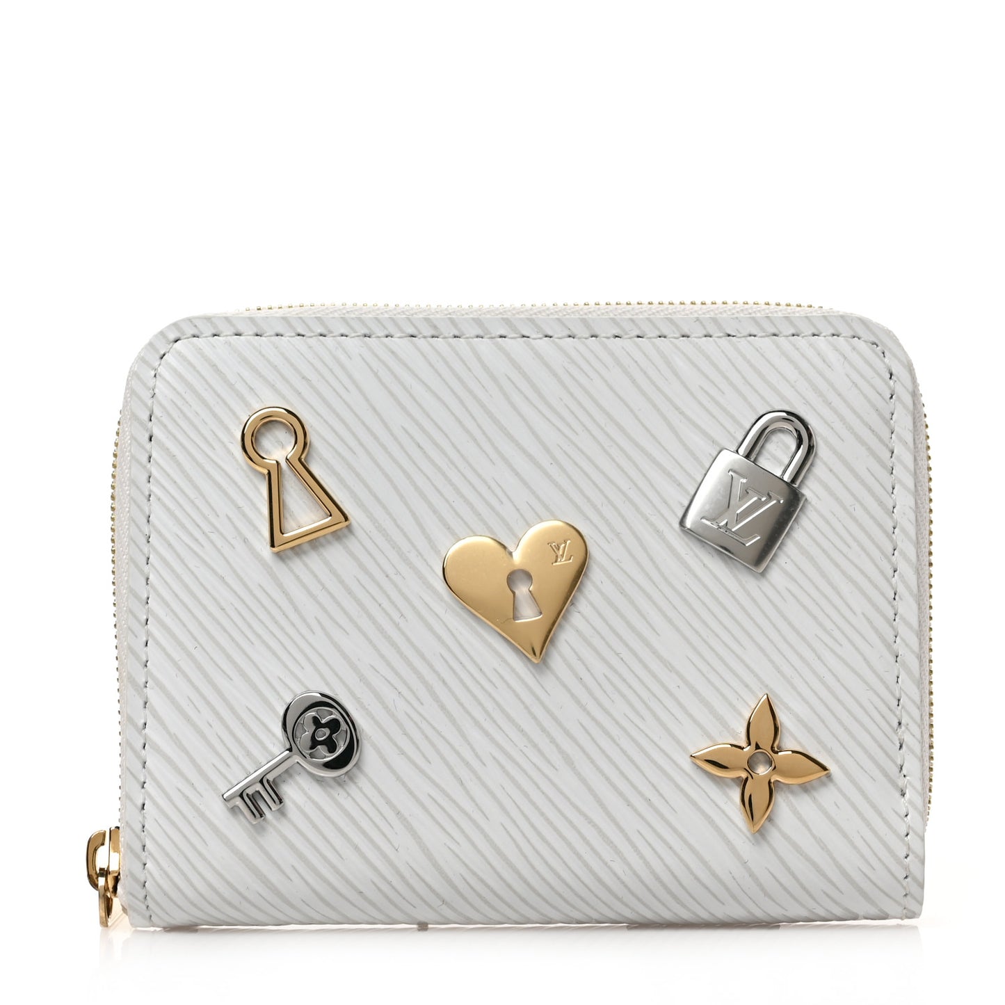 Epi Love Lock Zippy Coin Purse White