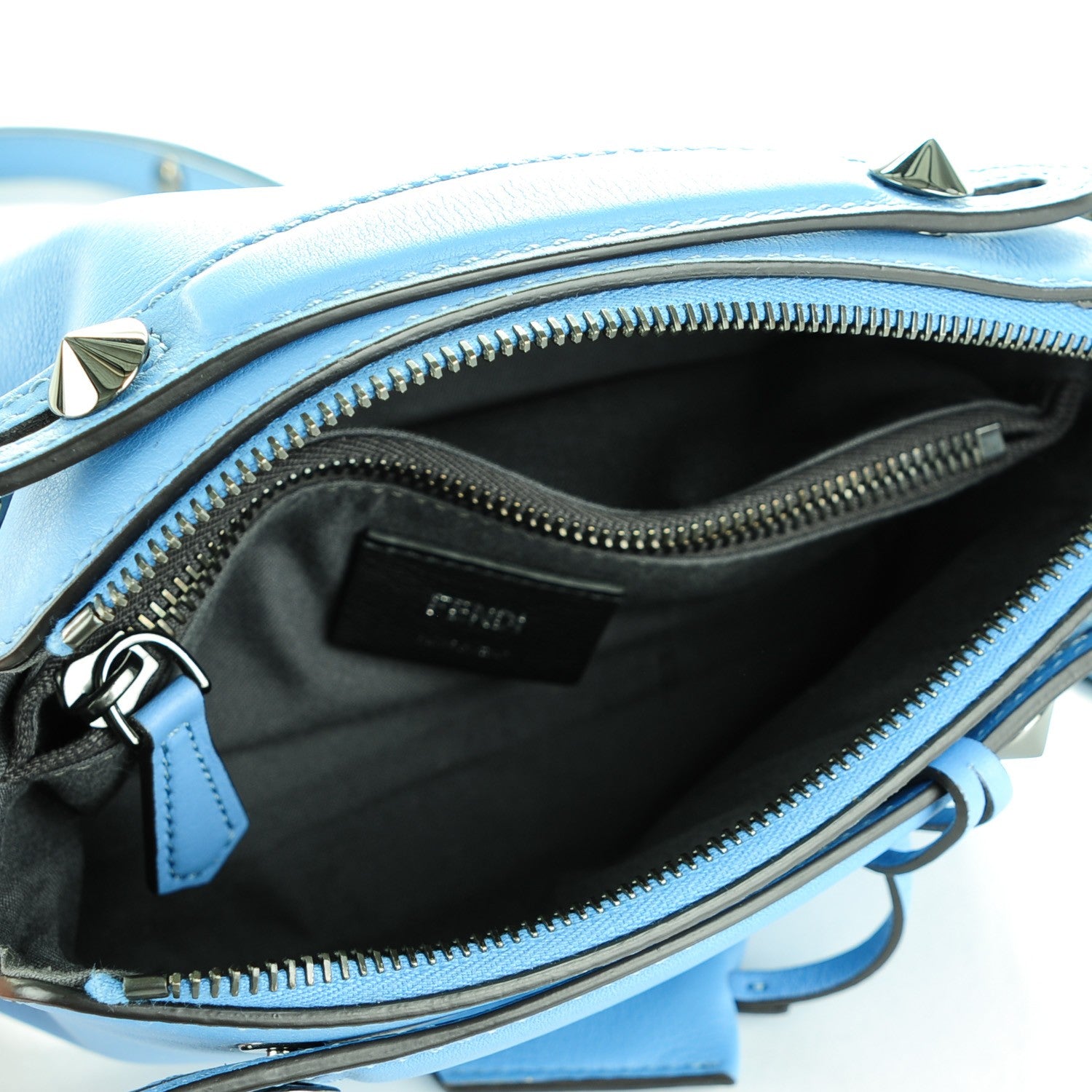 Fendi Vitello Dolce Crystal Croc Tail Mini By The Way Boston Bag Riviera Acquamarine 5 of 7
