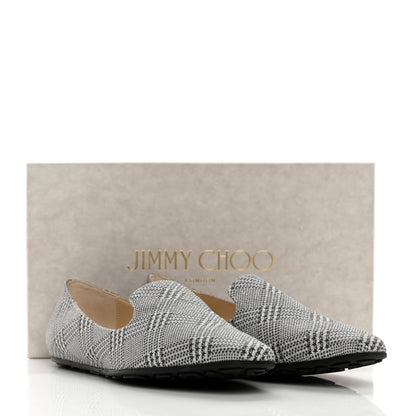Jimmy Choo Prince Of Stars Glitter Fabric Loafers 39 Silver 10 of 10