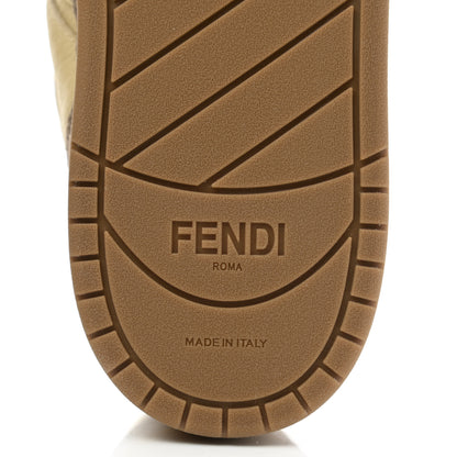Fendi Calfskin Suede Fendi Match Low Top Sneakers 41 Dodo Straw Yellow 6 of 8