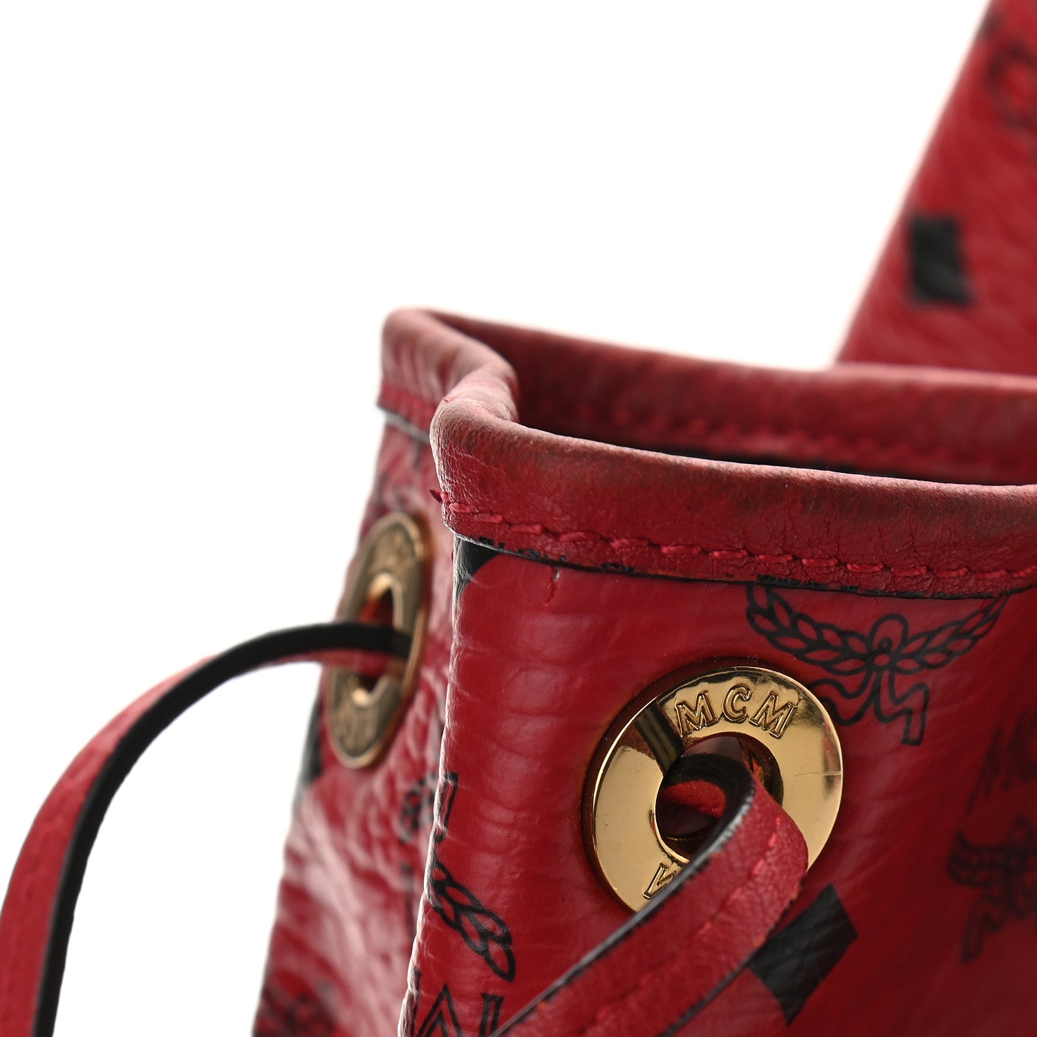 MCM Visetos Medium Liz Reversible Shopper Tote Ruby Red 12 of 21