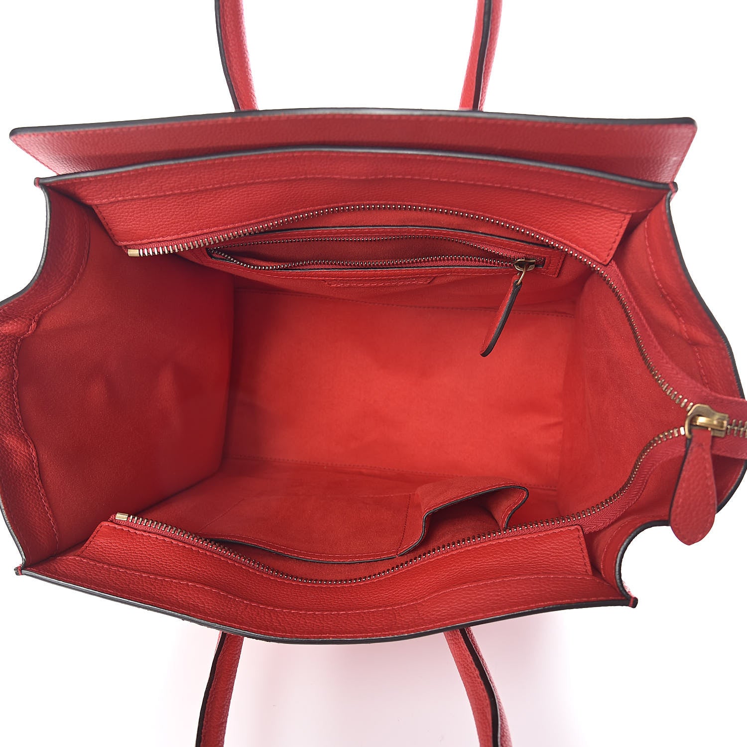 Celine Drummed Calfskin Mini Luggage Coquelicot 5 of 9
