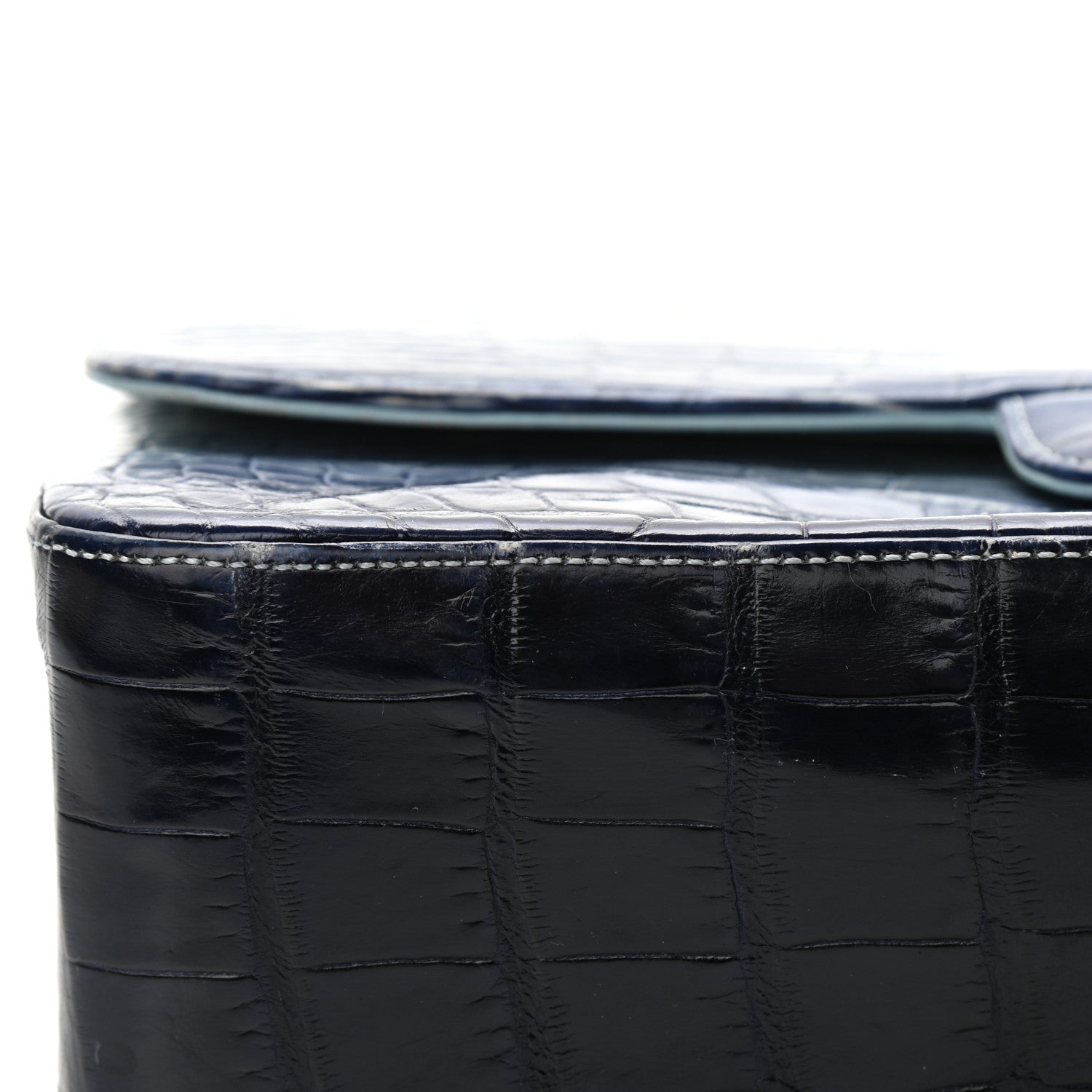 Chanel Alligator Ombre Jumbo Double Flap Blue 16 of 17