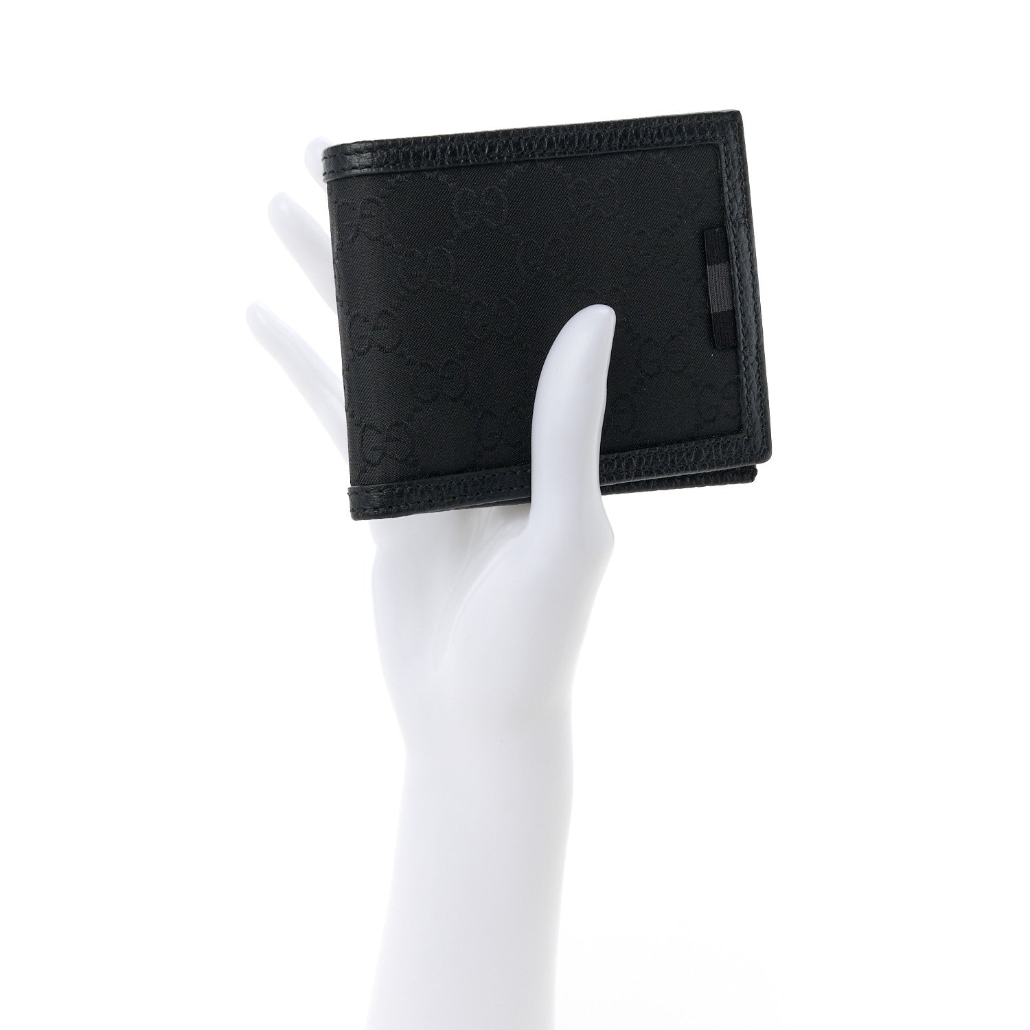 Gucci Nylon Monogram Bi-Fold Wallet Black 2 of 11