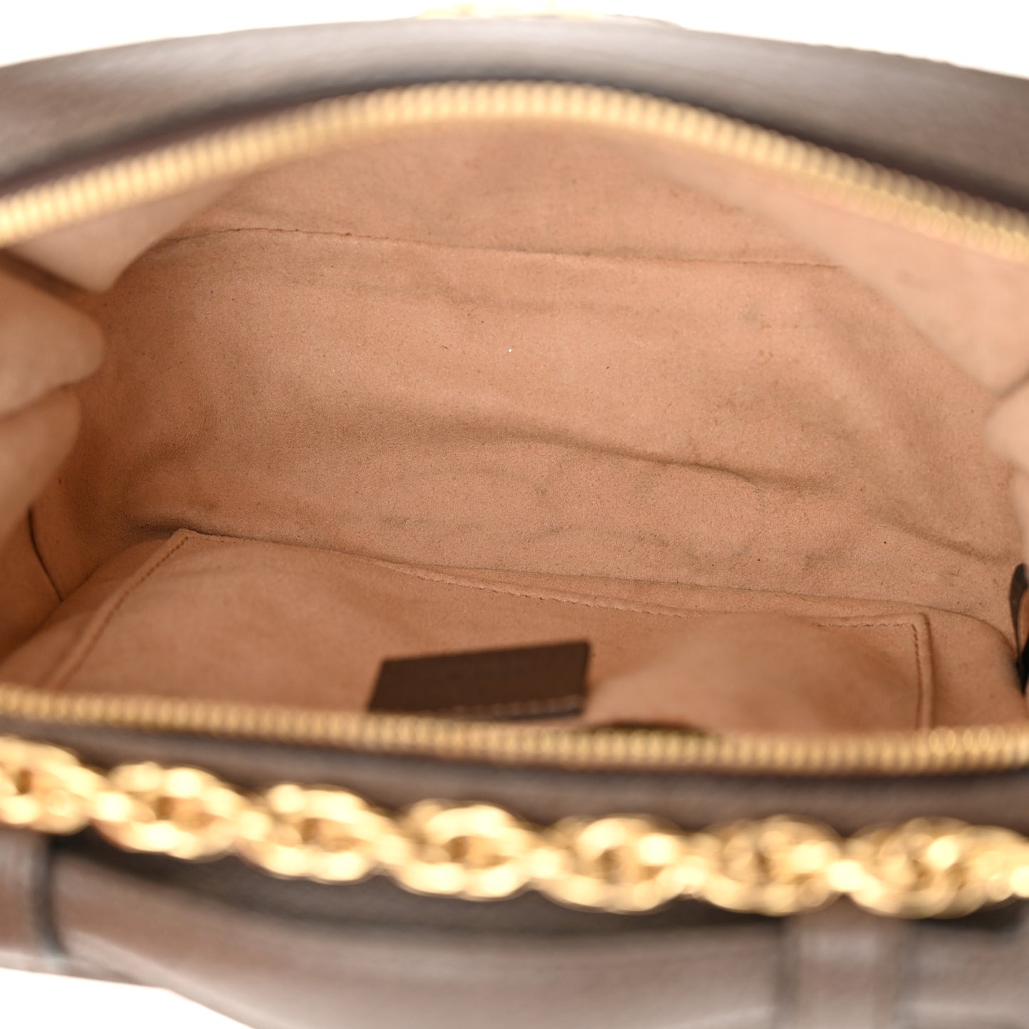 GG Supreme Monogram Mini Ophidia Top Handle Shoulder Bag Brown