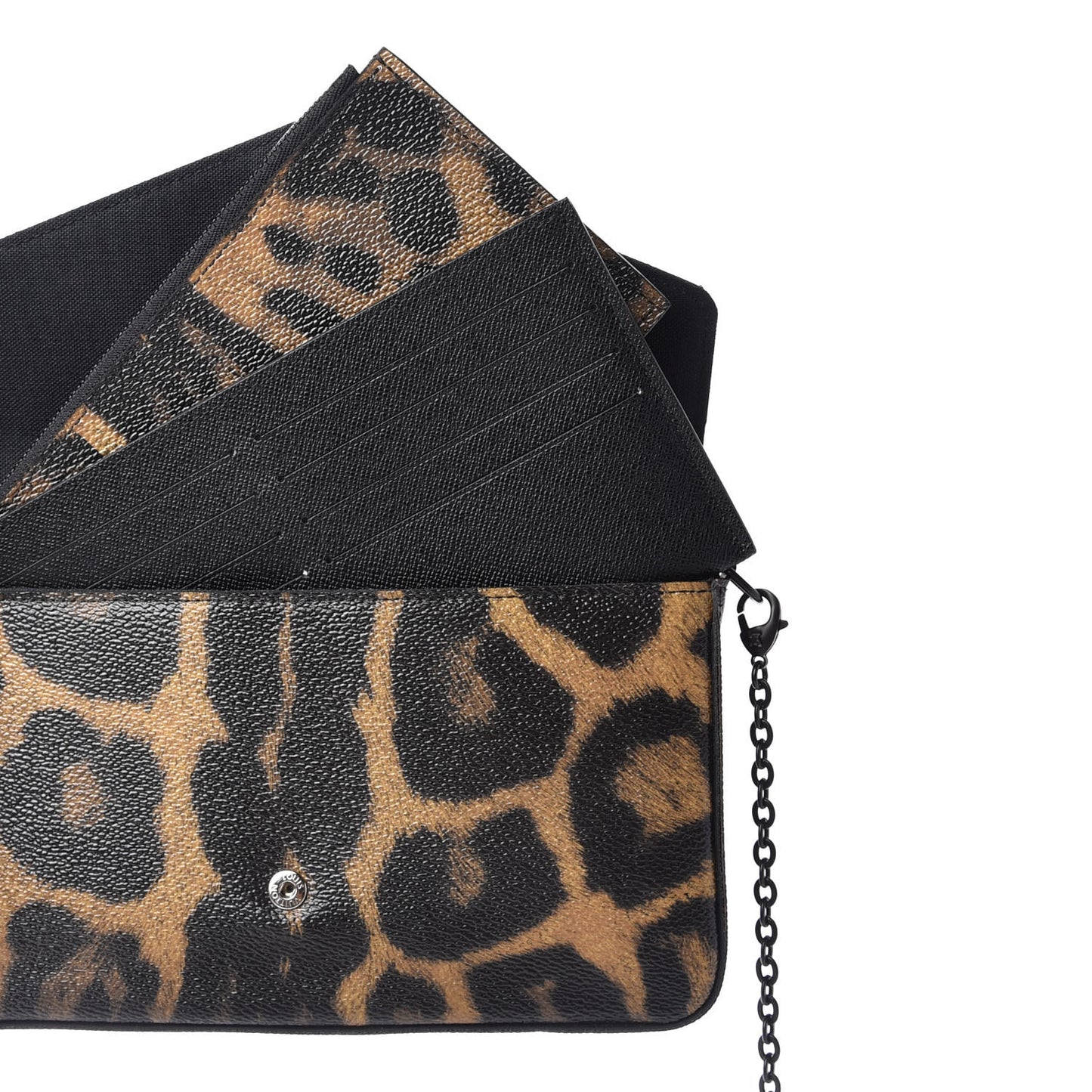 Monogram Animal Print Pochette Felicie Chain Wallet