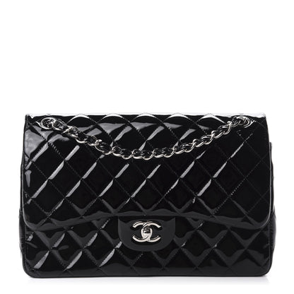 Chanel Patent Quilted Jumbo Double Flap Black 1 of 13