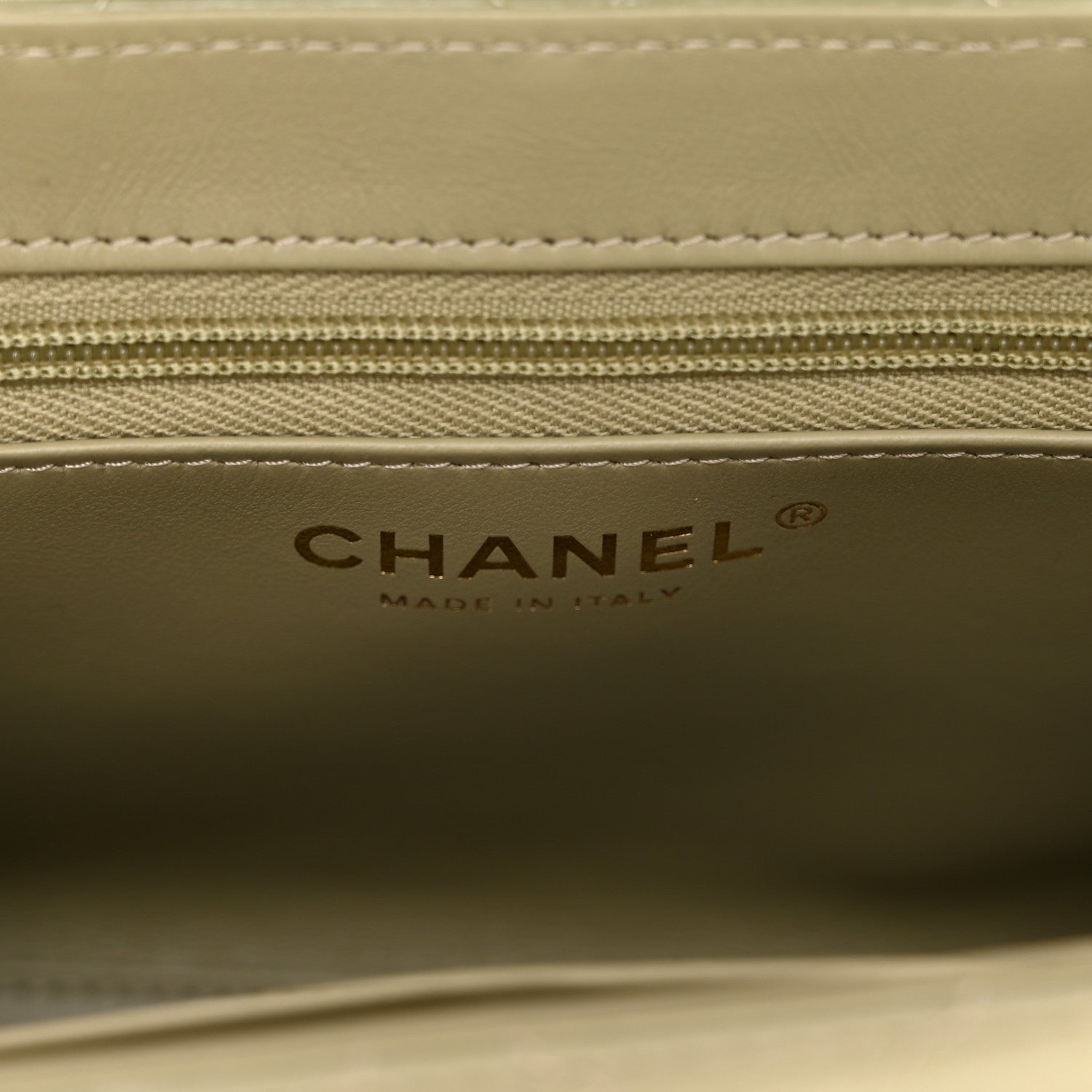 Chanel Shiny Aged Calfskin Quilted Nano Kelly Shopper Khaki 6 of 11